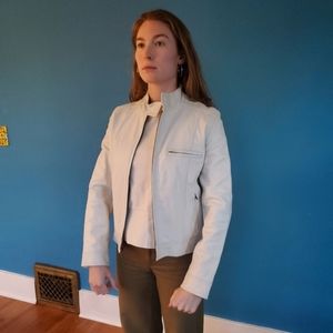 S White Leather Jacket by Express